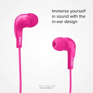 Слушалки с микрофон SBS MIX 10, Jack 3.5mm, Розов 3