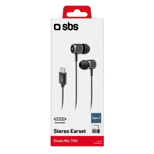 Слушалки с микрофон SBS MIX 100, TYPE-C, Черен 5
