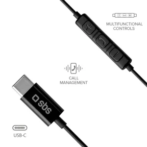 Слушалки с микрофон SBS MIX 100, TYPE-C, Черен 3