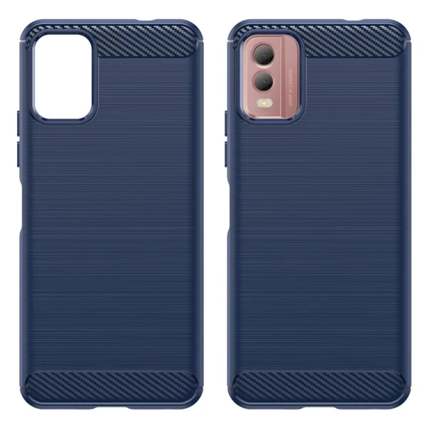 Силиконов калъф Carbon Fibre Brushed за Nokia C32, Син 2