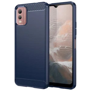 Силиконов калъф Carbon Fibre Brushed за Nokia C32, Син