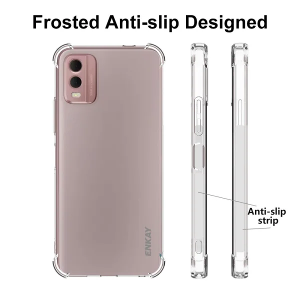 Силиконов калъф ENKAY Anti-Drop за Nokia C32, Прозрачен 2
