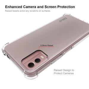 Силиконов калъф ENKAY Anti-Drop за Nokia C32, Прозрачен 4