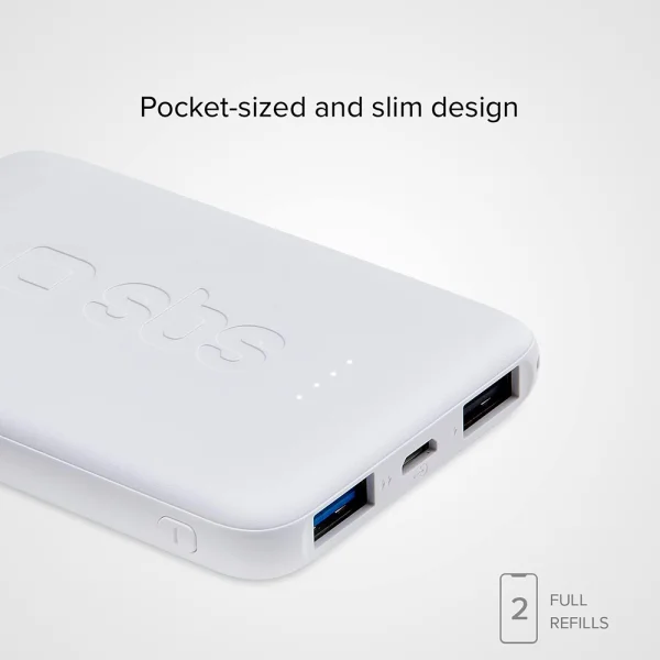 Universal Power Bank SBS POWER BANK, 5 000mAh, 2xUSB A, White 2
