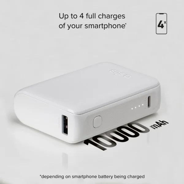 Универсална външна батерия SBS POWER BANK 10 000mAh, 2x USB-C,1xUSB A,10W, Бял 2