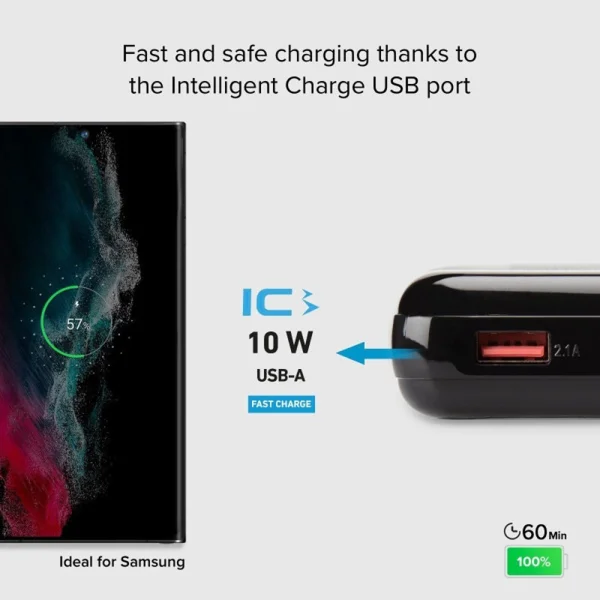 Универсална външна батерия SBS POWER BANK 10 000mAh, 1xUSB-C, 1x USB-A, PD 20W, Черен 2