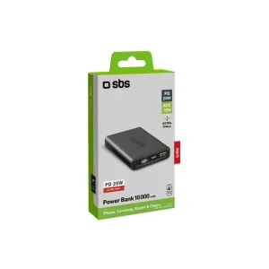 Универсална външна батерия SBS POWER BANK 10 000mAh,1x USB-C ,1xUSB-A, PD 20W, LCD, Черен 5