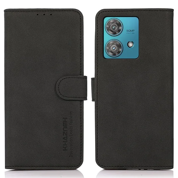 Калъф Тефтер KHAZNEH за Motorora Moto G84 5G, Черен 1
