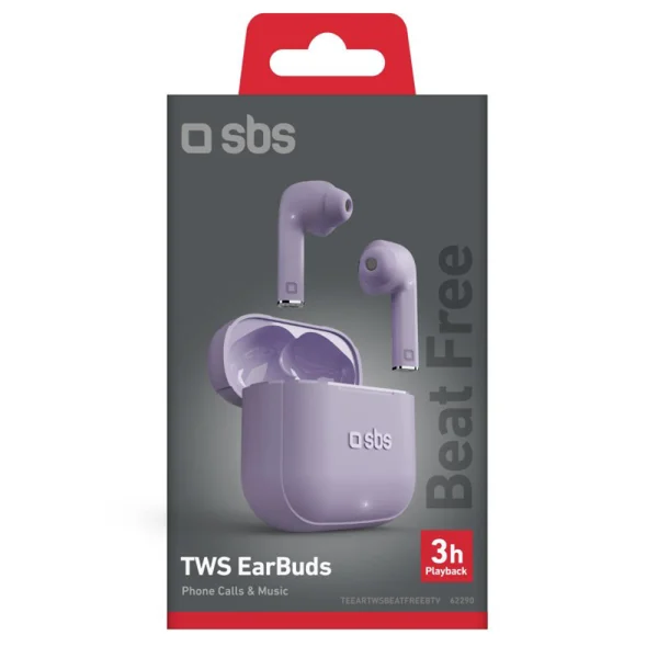 Wireless earphones SBS BEAT FREE, BLUETOOTH TWS, Purple 3