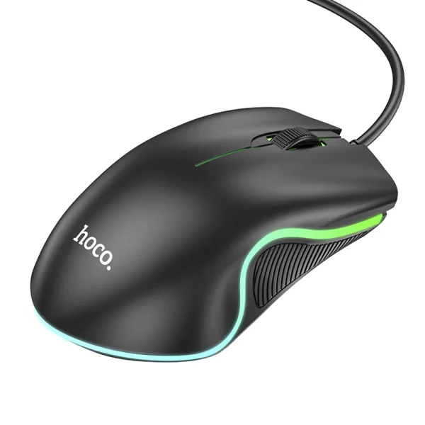 Computer Mouse HOCO GM19, USB, DPI 1000, RGB Lights, Black 1