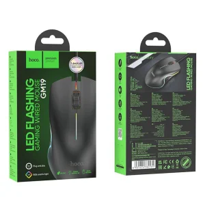 Computer Mouse HOCO GM19, USB, DPI 1000, RGB Lights, Black 5