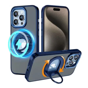 Удароустойчив калъф Techsuit MagSF Ghost Holder за iPhone 15 Pro Max, Син
