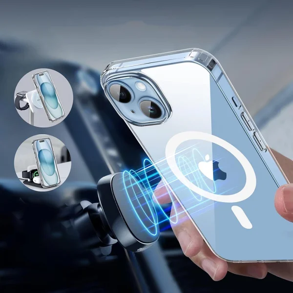 Shockproof case Techsuit MagSF Pro for iPhone 15 Plus, Transparent 5