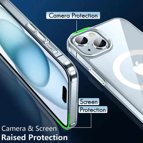 Shockproof case Techsuit MagSF Pro for iPhone 15 Plus, Transparent 2