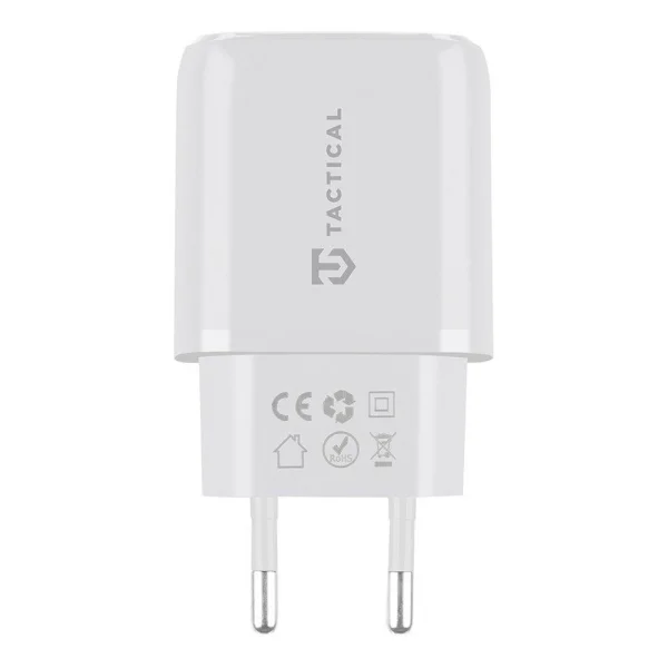 Зарядно 220v Tactical Base Plug Dual 20W USB-A / USB-C White 1