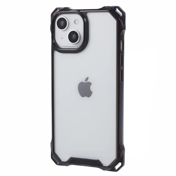 Удароустойчив калъф Acrylic за iPhone 15 Plus, Черен-прозрачен 1