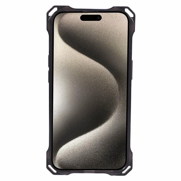 Удароустойчив калъф Acrylic за iPhone 15 Plus, Черен-прозрачен 2