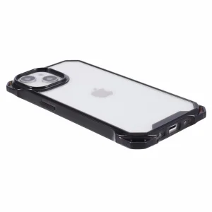 Удароустойчив калъф Acrylic за iPhone 15 Plus, Черен-прозрачен 5