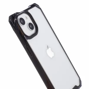 Удароустойчив калъф Acrylic за iPhone 15 Plus, Черен-прозрачен 6