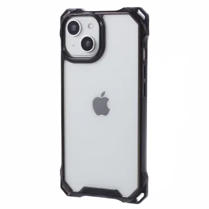 Удароустойчив калъф Acrylic за iPhone 15 Plus, Черен-прозрачен
