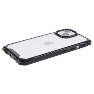 Удароустойчив калъф Acrylic за iPhone 15 Plus, Черен-прозрачен 4