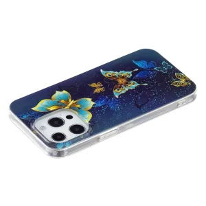 Silicone case Noctilucent for iPhone 15 Pro Max, Glowing color butterfly 3
