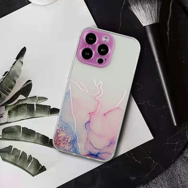 Silicone case Marble for iPhone 15 Pro Max, Pink 3