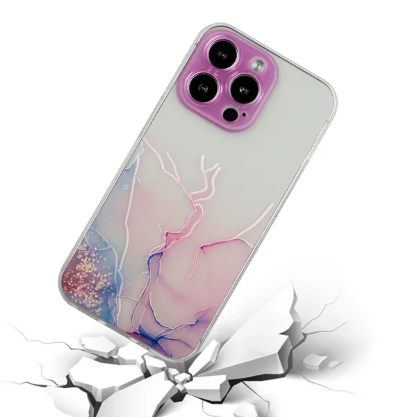 Silicone case Marble for iPhone 15 Pro Max, Pink 2