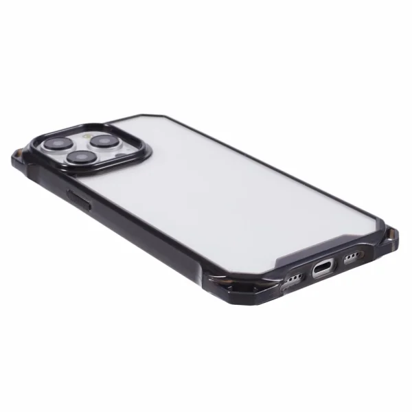 Shockproof case Acrylic for iPhone 15 Pro Max, Transparent-black 5