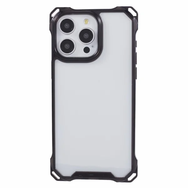 Shockproof case Acrylic for iPhone 15 Pro Max, Transparent-black 3
