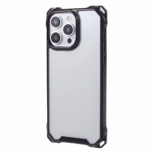 Удароустойчив калъф Acrylic за iPhone 15 Pro Max, Прозрачен- черен