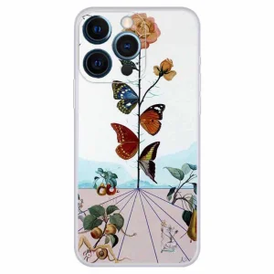 Силиконов калъф за iPhone 15 Pro Max, Цветя и пеперуди