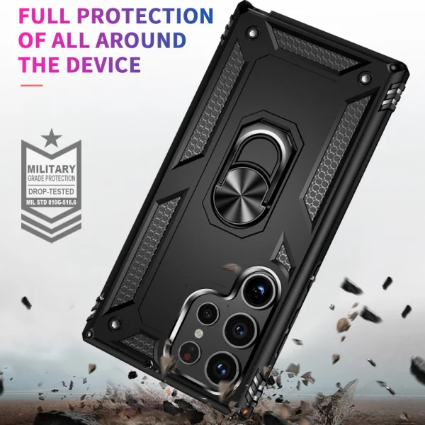 Shockproof case Hybrid Cover for Samsung Galaxy S24 Ultra, Black 2