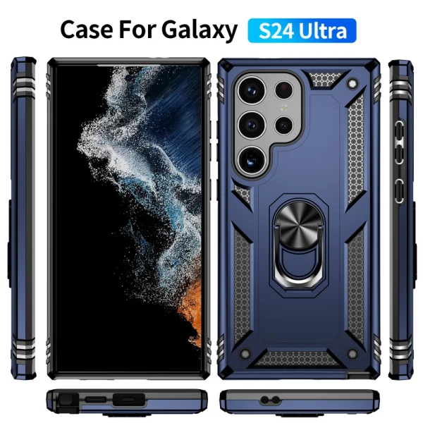 Shockproof case Hybrid Cover for Samsung Galaxy S24 Ultra, Blue 6