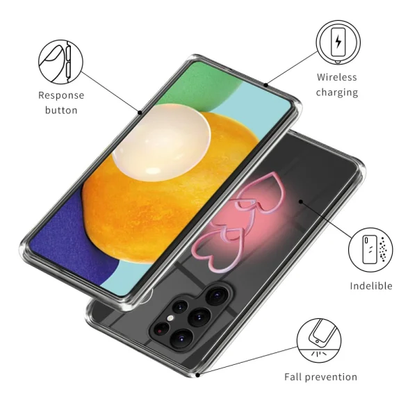 Silicone case for Samsung Galaxy S24 Ultra, Hearts 3