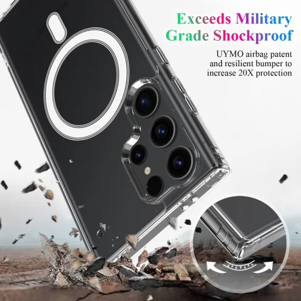 Shockproof MagSF case for Samsung Galaxy S24 Ultra, Transparent 6