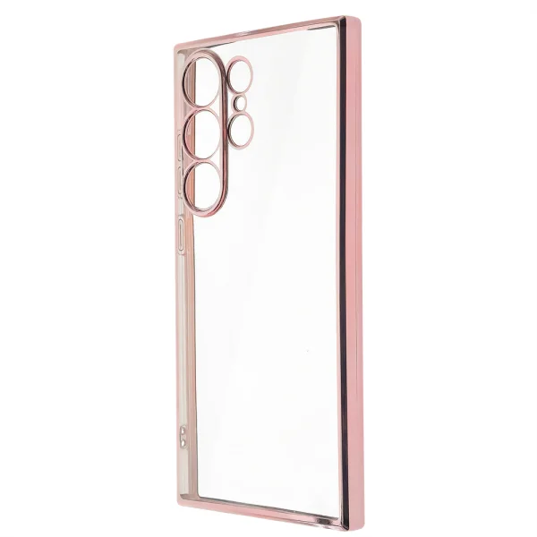 Electroplating Silicone Case for Samsung Galaxy S24 Ultra, Pink 1