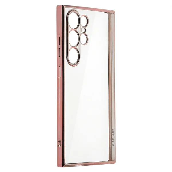 Electroplating Silicone Case for Samsung Galaxy S24 Ultra, Pink 2