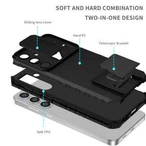Anti-drop Slide Shockproof Case for Samsung Galaxy S24, Black 4
