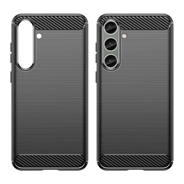 Силиконов Калъф Carbon Fibre Brushed за Samsung Galaxy S24 Plus, Черен 2
