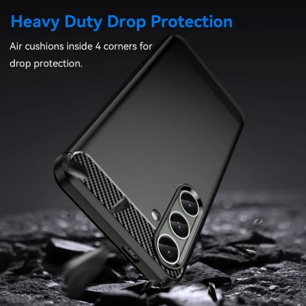 Силиконов Калъф Carbon Fibre Brushed за Samsung Galaxy S24 Plus, Черен 4
