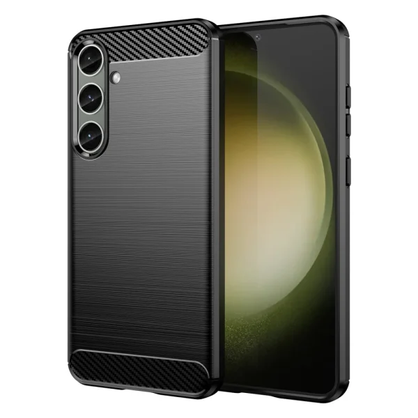 Силиконов Калъф Carbon Fibre Brushed за Samsung Galaxy S24 Plus, Черен 1