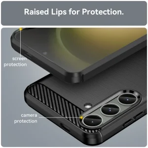 Силиконов Калъф Carbon Fibre Brushed за Samsung Galaxy S24 Plus, Черен 5