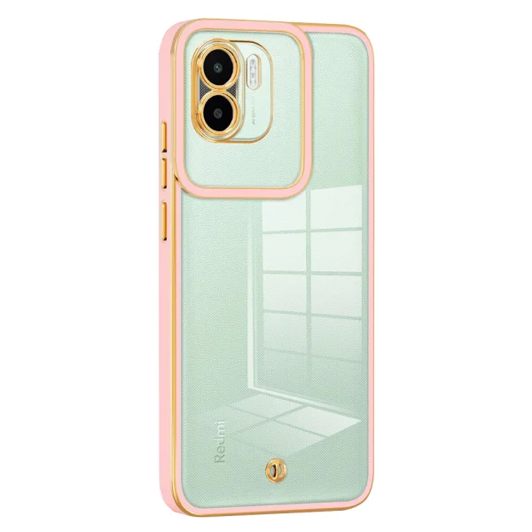 Electroplated Shockproof Silicone Case for Xiaomi Redmi A1 / A2, Pink 2