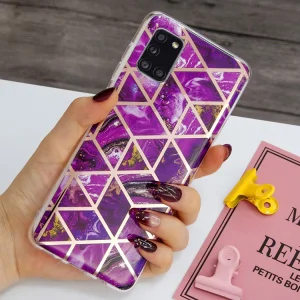 Силиконов Гръб Marble Skin за Samsung Galaxy A31, Розов 3