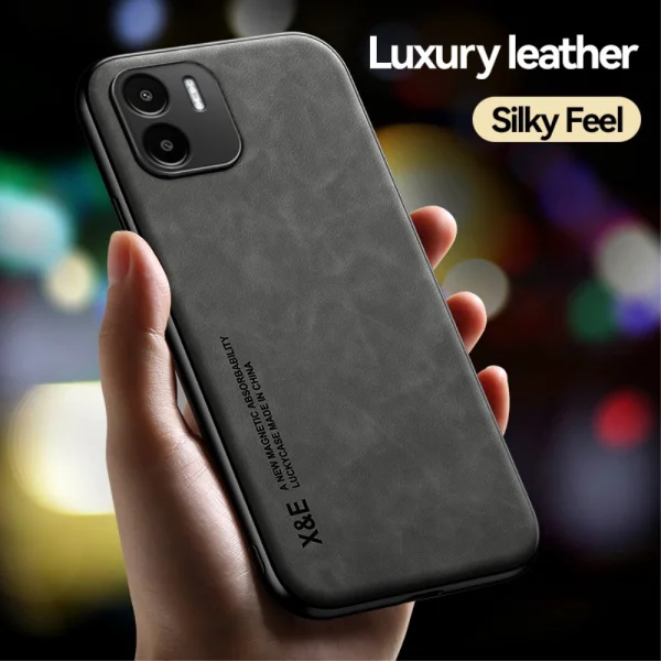 Shockproof case Leather Coated for Xiaomi Redmi A1 / A2, Black 2