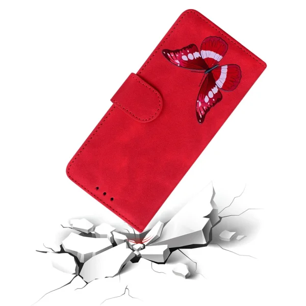 Wallet Butterfly flip case for Nokia G42, Red 4