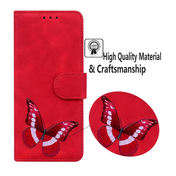 Wallet Butterfly flip case for Nokia G42, Red 5