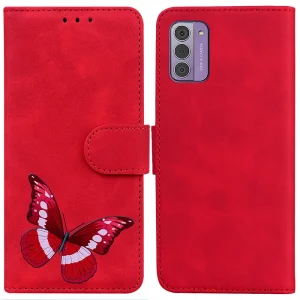 Калъф тефтер Wallet Butterfly за Nokia G42, Червен