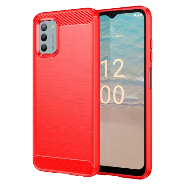 Силиконов Калъф Carbon Fibre Brushed за Nokia G42, Червен 1